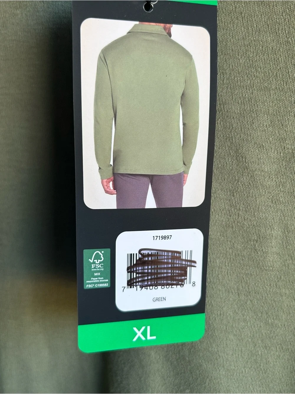 Banana Republic Men's Long Sleeve Luxe Touch Polo Green Size XL. New With Tags.